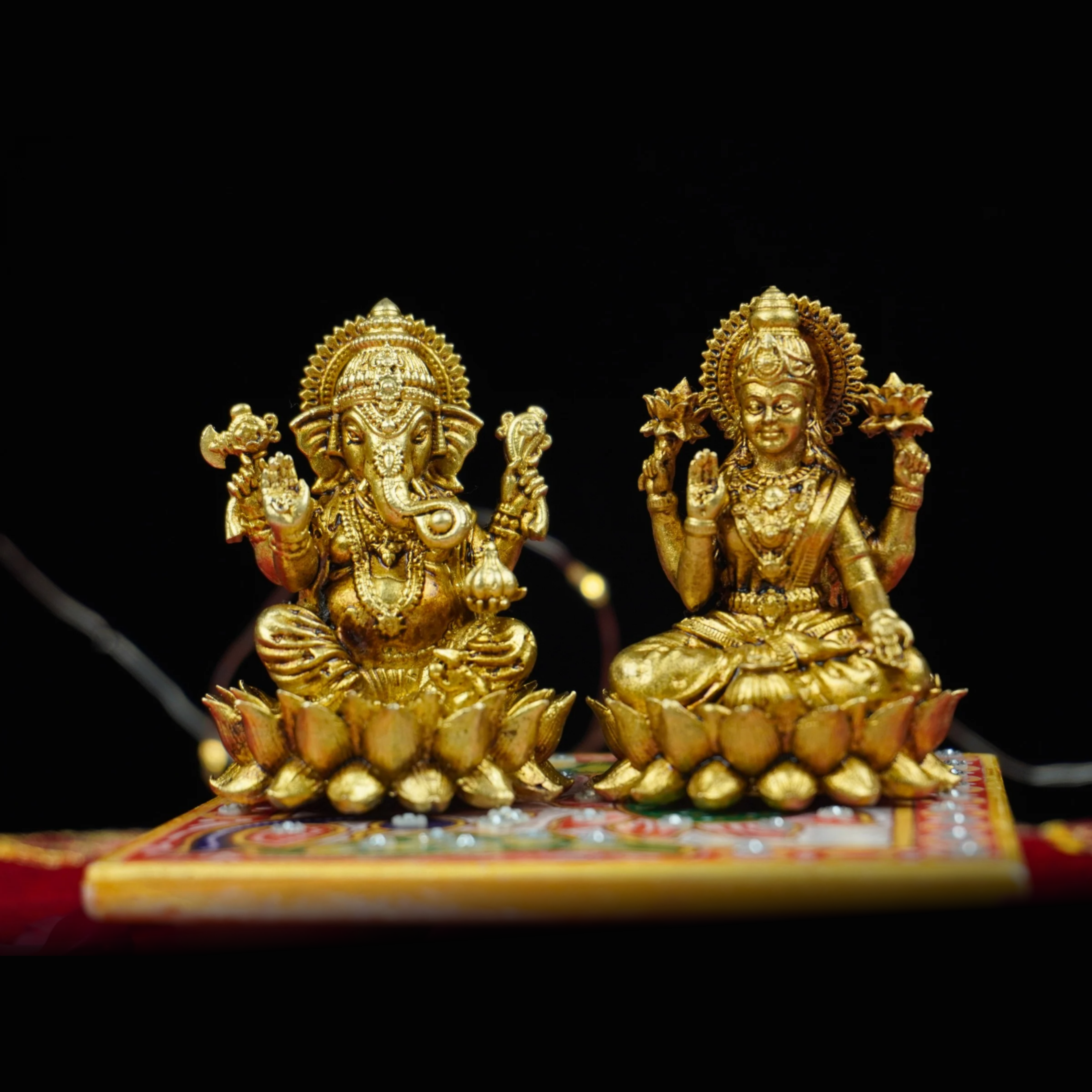 Antique Brass Ganesh Laxmi Idol