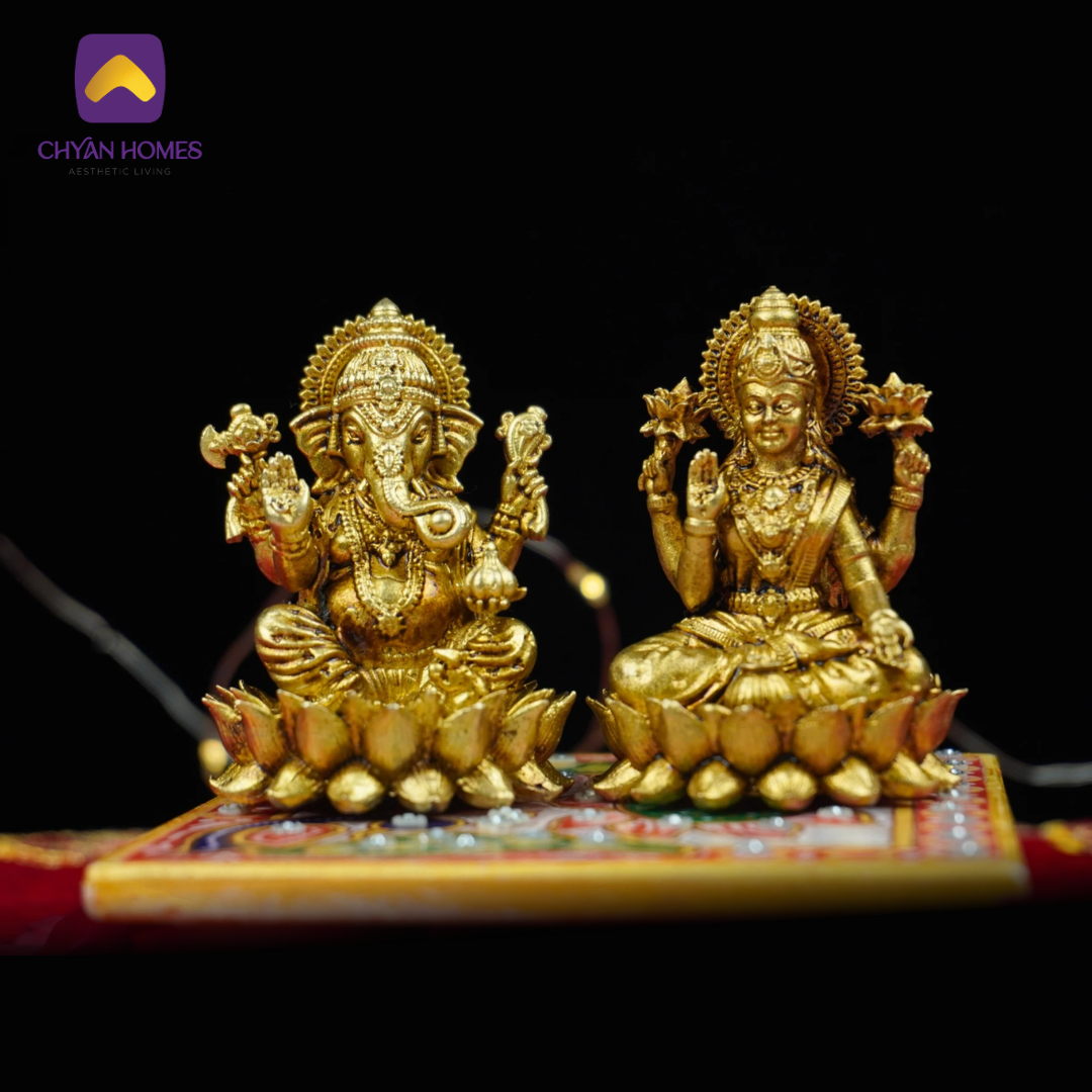 Antique Brass Ganesh Laxmi Idol