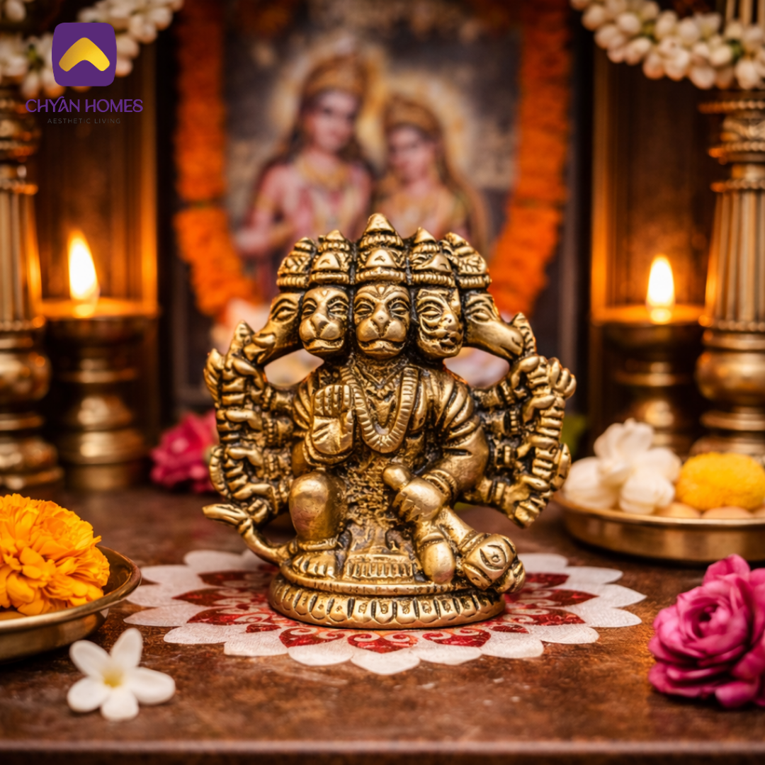 Brass Panchmukhi Hanuman (3 Inch)