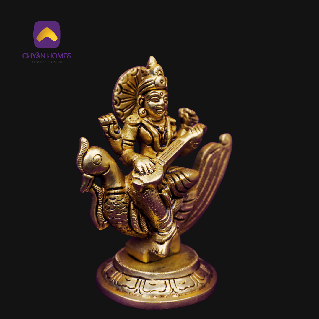 Brass Goddess Saraswati